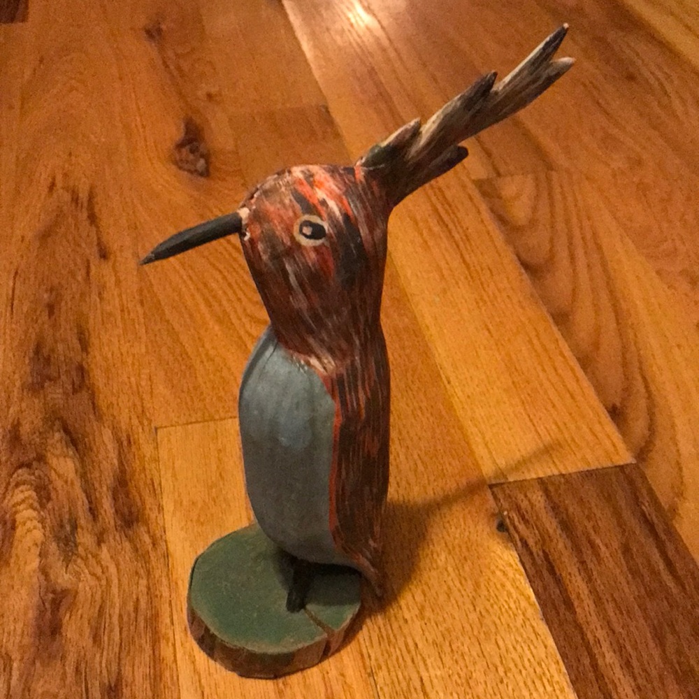 Vintage hand carved and painted bird